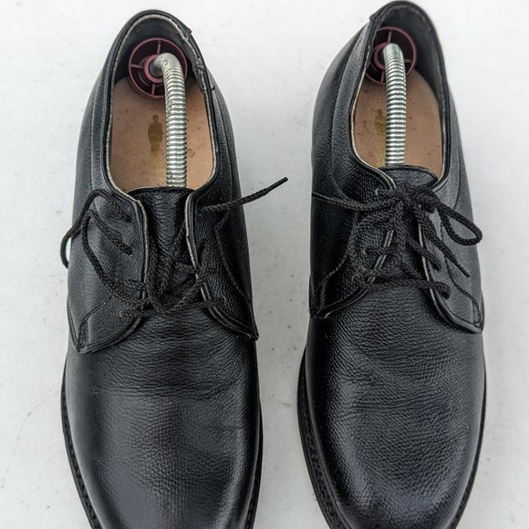 Black Men\'s Uniform Leather Vulcan Soles Derby style shoes  Sz 8D